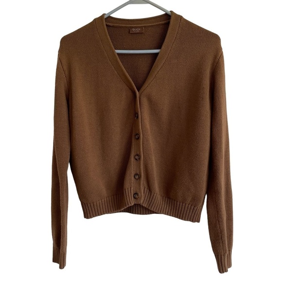 Brandy Melville John Galt Brown Button Front Cardigan, One Size - Picture 5 of 9